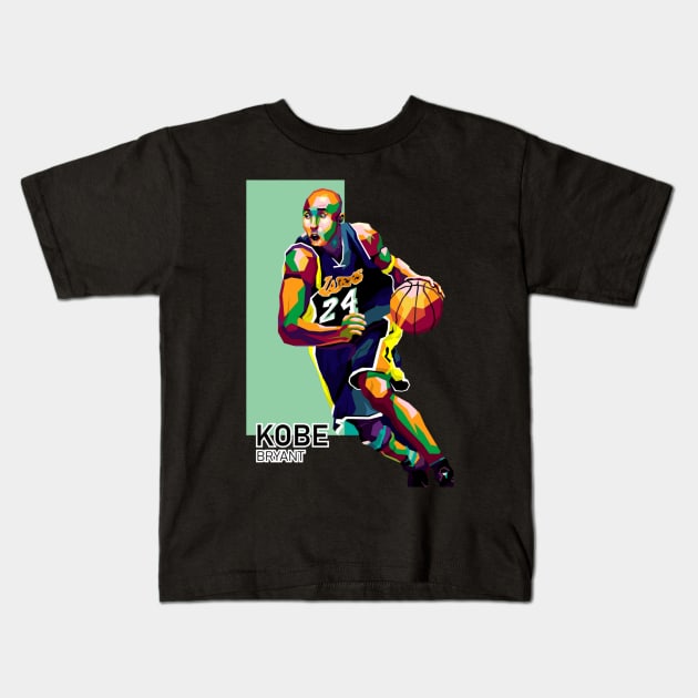 Basketball In Pop Art Kids T-Shirt by animaperio pixel retro